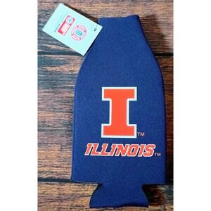 Illinois Fighting Illini Bottle Cooler Kolder Navy Blue Zippered Neoprene NWT